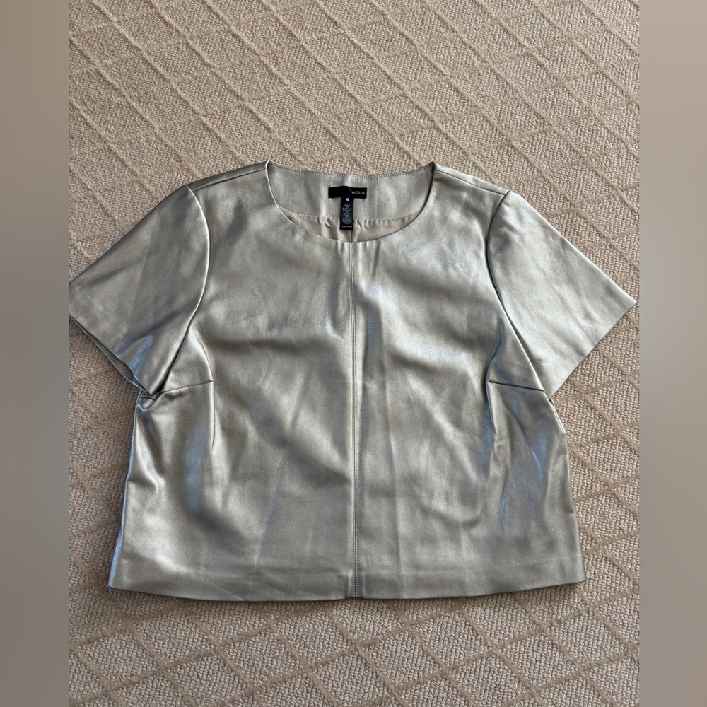 Aqua Metallic Silver Women's Top